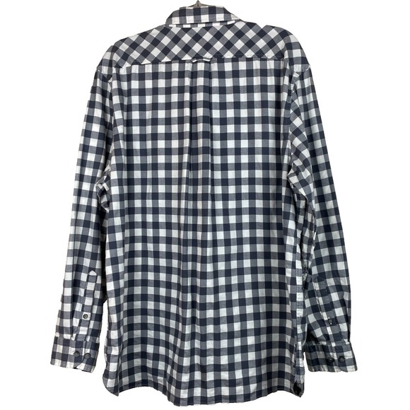 Lands End Traditional Fit XL Button Down‎ Black/White/Grey Plaid Shirt - Picture 3 of 13